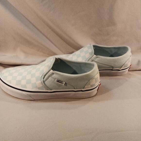 Vans Women’s Checkerboard Slip-On Shoes – Light Blue/White – Size 6 - Picture 5 of 7